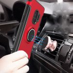 Wholesale Galaxy S9+ (Plus) 360 Rotating Ring Stand Hybrid Case with Metal Plate (Red)